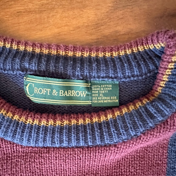 Croft & Borrow Vintage Vertical Stripe Sweater size XL - Picture 3 of 4